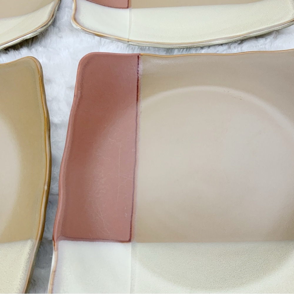 Sango Gold Dust Sienna 6 Square Salad Plates Western Southwest Earthtones Boho - Picture 4 of 14